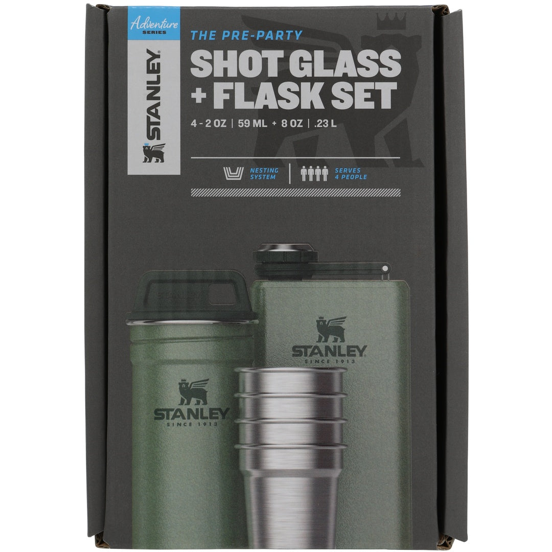 Pre-Party Shot Glass + Flask Set