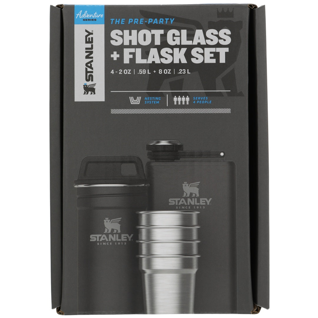Pre-Party Shot Glass + Flask Set