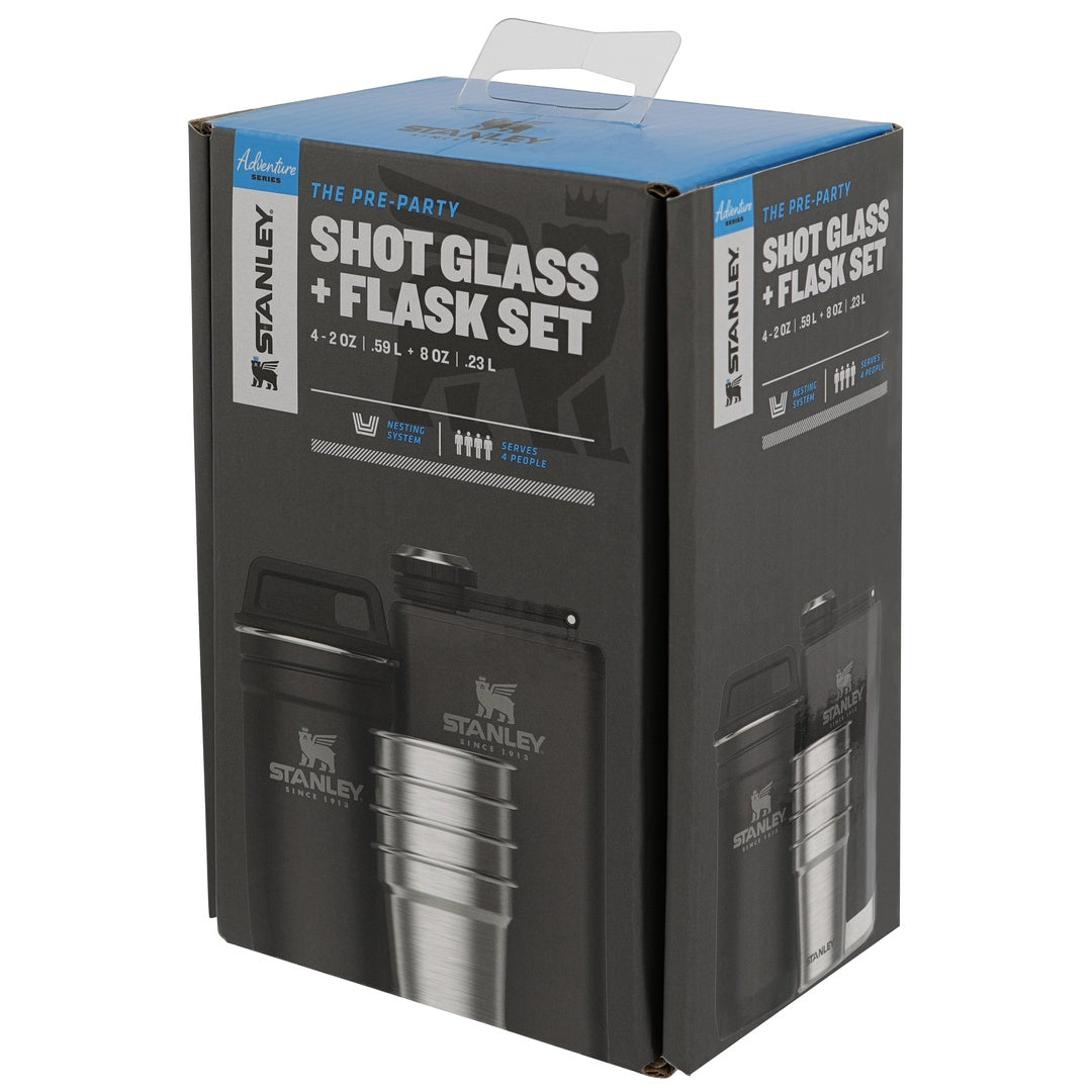 Pre-Party Shot Glass + Flask Set